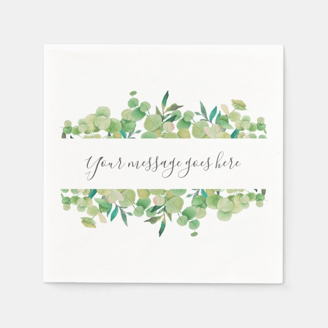 Eucalyptus Floral Napkins (Front)