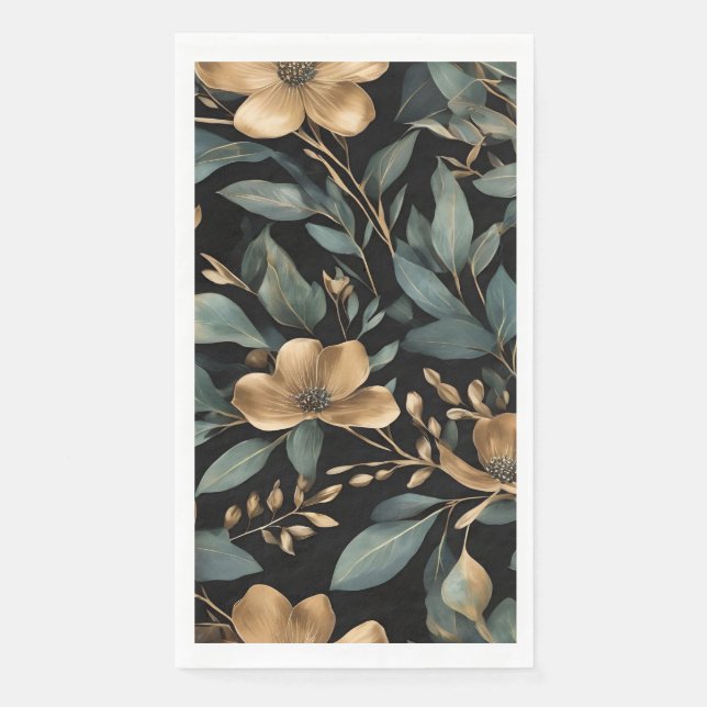 Eucalyptus Floral Paper Guest Towels (Front)