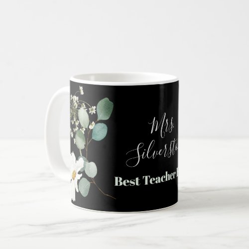 Eucalyptus Floral Personalized Teachers  Coffee Mug