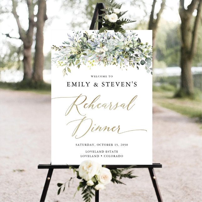 Eucalyptus Floral Rehearsal Dinner Foam Board (Creator Uploaded)