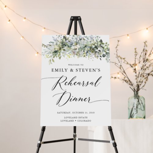 Eucalyptus Floral Rehearsal Dinner Foam Board