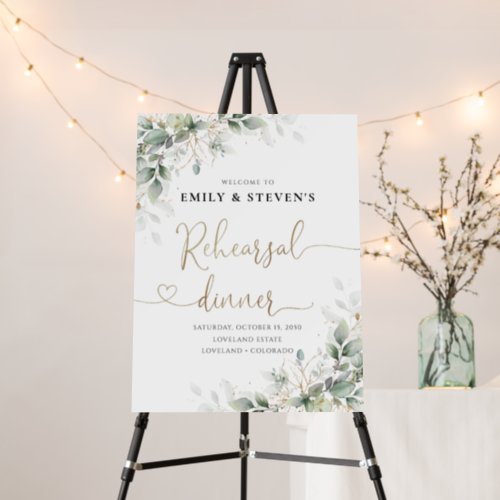 Eucalyptus Floral Rehearsal Dinner Foam Boards