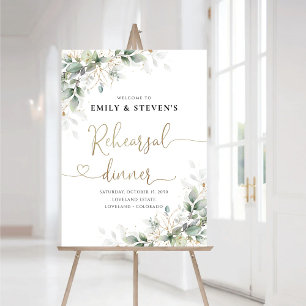 Eucalyptus Floral Rehearsal Dinner Foam Boards