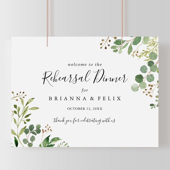 Eucalyptus Floral Rehearsal Dinner Welcome Sign (Creator Uploaded)