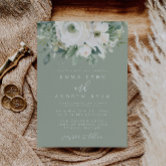 Sage Green Floral Boho Botanical Modern Wedding    Invitation