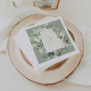 Eucalyptus Floral Sage Green Wedding Napkins