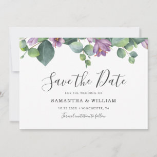 Eucalyptus Floral Succulent Botanical Save The Date