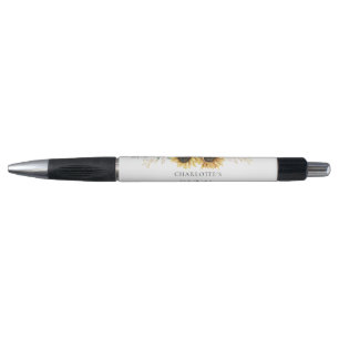 Eucalyptus Floral Sunflower 60th Birthday Party Pen