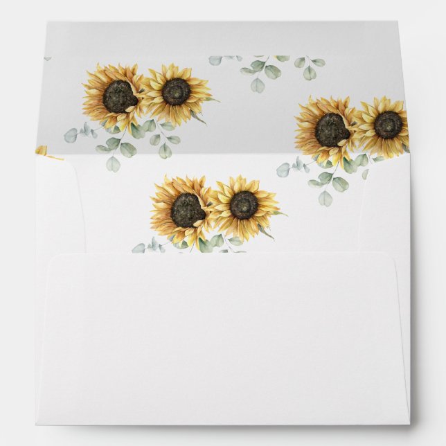 Eucalyptus Floral Sunflower Bridal Shower Envelope (Back (Bottom))