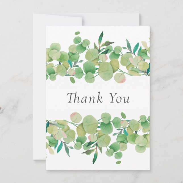 Eucalyptus Floral Thank You Card (Front)