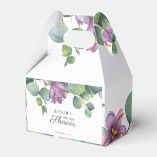 Eucalyptus Floral Watercolor Script Bridal Shower Favor Boxes
