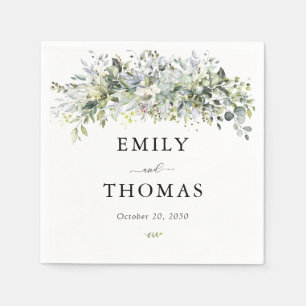 Eucalyptus Floral Wedding Ceremony Napkin