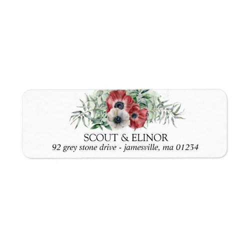 Eucalyptus Floral Wedding Return Address Label