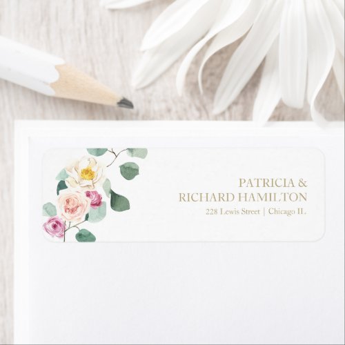 Eucalyptus Floral Wedding Return Address Label