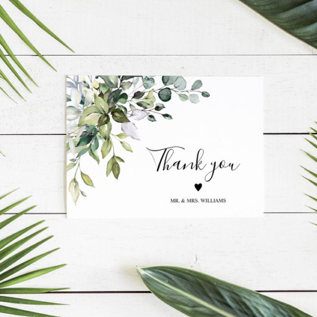 Eucalyptus Floral Wedding Thank You Card (Creator Uploaded)