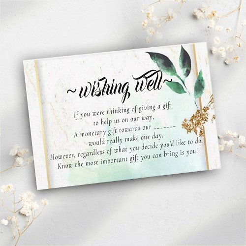 Eucalyptus Floral Wishing Well for Wedding Enclosure Card