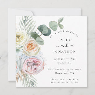 Eucalyptus Florals Wedding Save Date Note Card