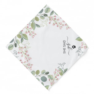 Eucalyptus Flowers And Paws Bandana