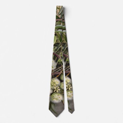 Eucalyptus Flowers Watercolors Valentines Day Neck Tie