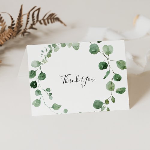 Eucalyptus Folded Wedding Thank You Card