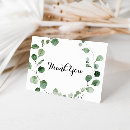 Eucalyptus Folded Wedding Thank You Card