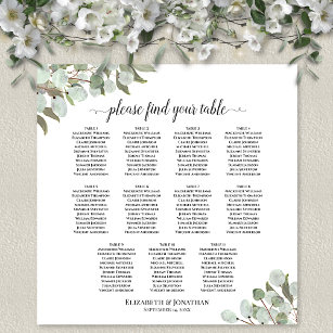 ON SALE - 7 Sizes Wedding Seating Chart Template, Editable Wedding Table  Seating Chart Sign Instant Download Modern Find Your Seat MSC