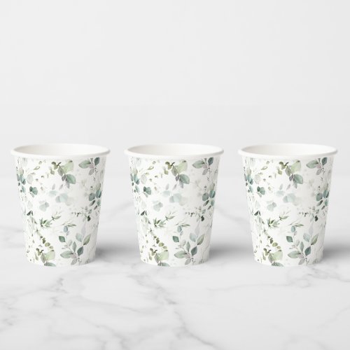 Eucalyptus Foliage Baby or Bridal Shower Paper cup