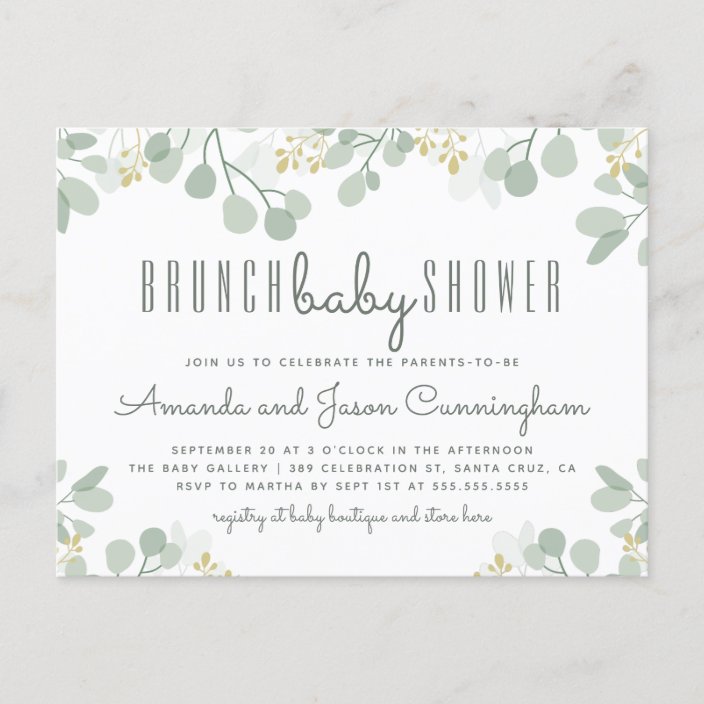 botanical baby shower invitations