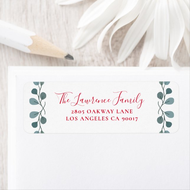 Eucalyptus Foliage Botanical Christmas Script Label (Insitu)