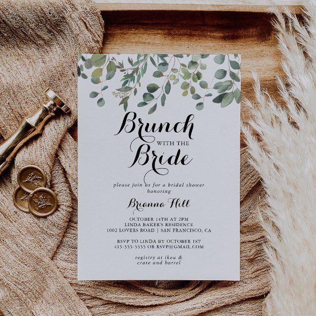 Eucalyptus Foliage Brunch with the Bride Shower Invitation (Creator Uploaded)