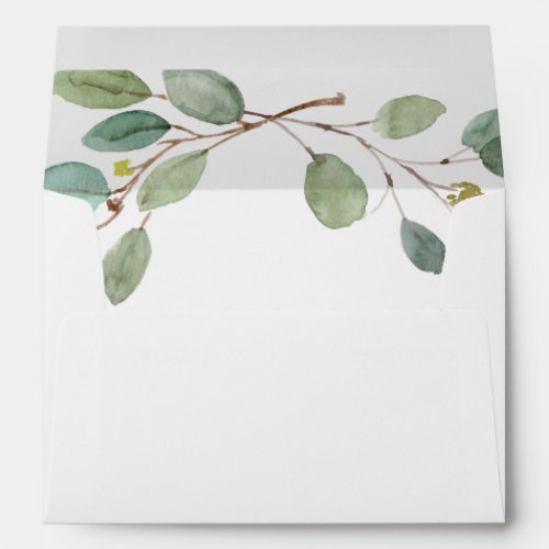 Eucalyptus Foliage Calligraphy Wedding Invitation Envelope