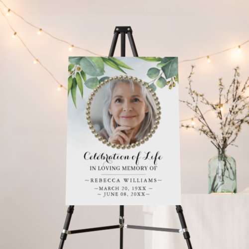 Eucalyptus Foliage Celebration of life Welcome Foam Board