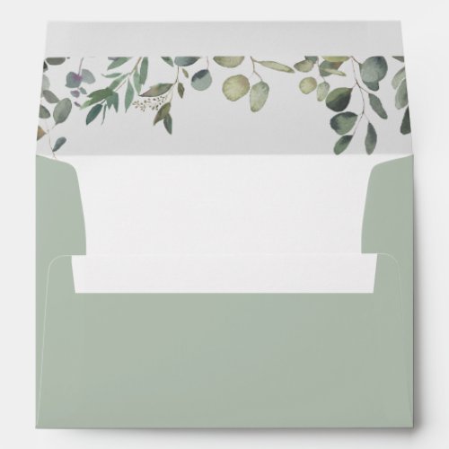 Eucalyptus Foliage Delight Wedding Invitation Envelope