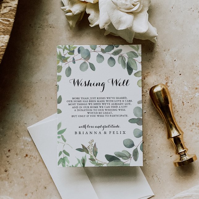 Eucalyptus Foliage Delight Wedding Wishing Well Enclosure Card (Creator Uploaded)