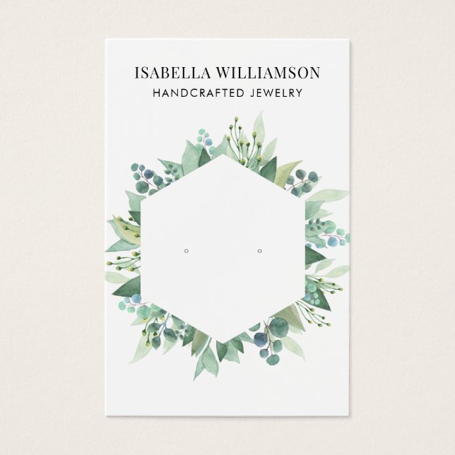 Eucalyptus Foliage Earring Jewelry Display  (Front)