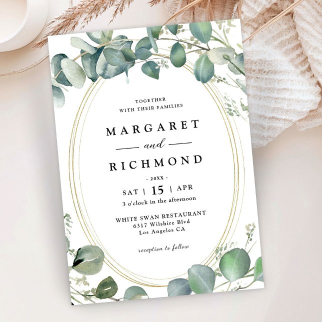 Eucalyptus Foliage Elegant Greenery Wedding Invitation (Creator Uploaded)