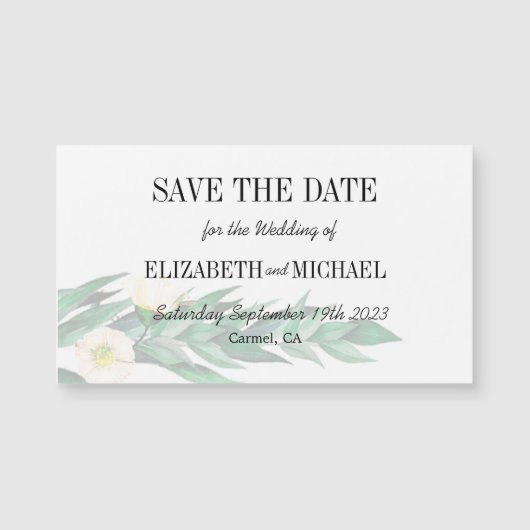 Eucalyptus Foliage Elegant Wedding Save the Date (Front)