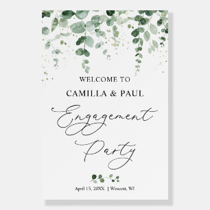 Eucalyptus Foliage Engagement Party Welcome Sign