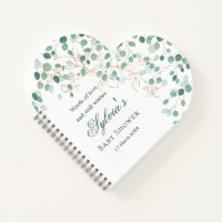 Eucalyptus Foliage Gold Leaves Baby Shower Noteboo Notebook