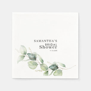 Eucalyptus Foliage Greenery Bridal Shower Paper Napkins