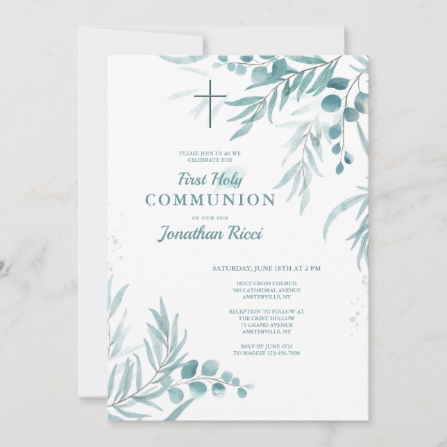 Eucalyptus Foliage Invitation (Front)