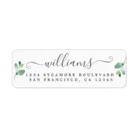 Elegant Script Blush Pink Glitter Return Address Label