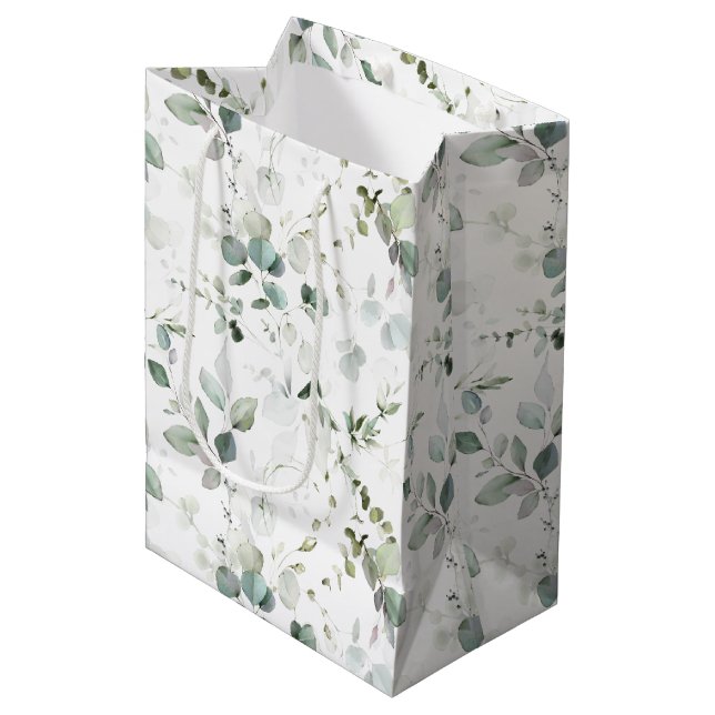 Eucalyptus Foliage Medium Gift Bag (Front Angled)