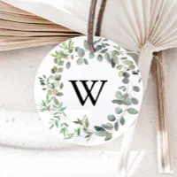 Eucalyptus wedding personalized initial stickers