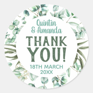 Eucalyptus Foliage Party Favor Classic Round Sticker