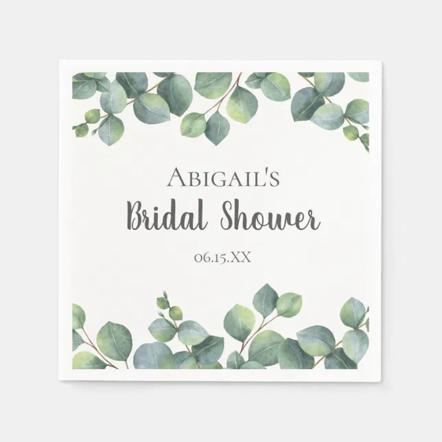 Eucalyptus Foliage Personalized Paper Napkins Zazzle