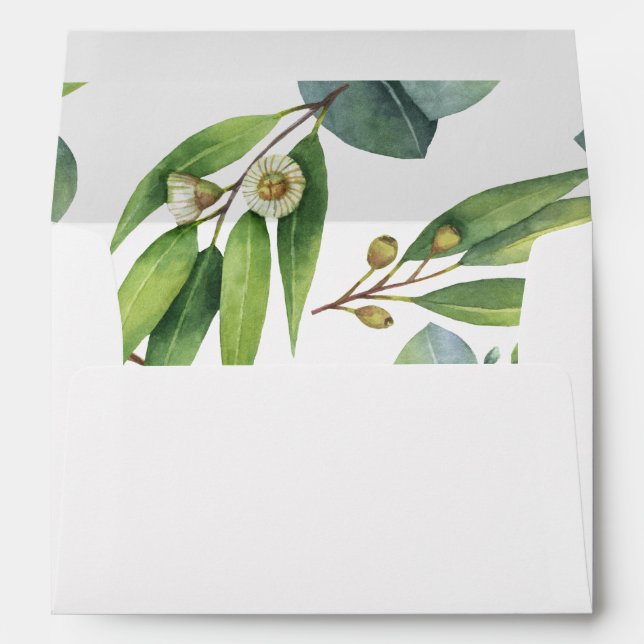 Eucalyptus Foliage Personalized Return Address Envelope (Back (Bottom))