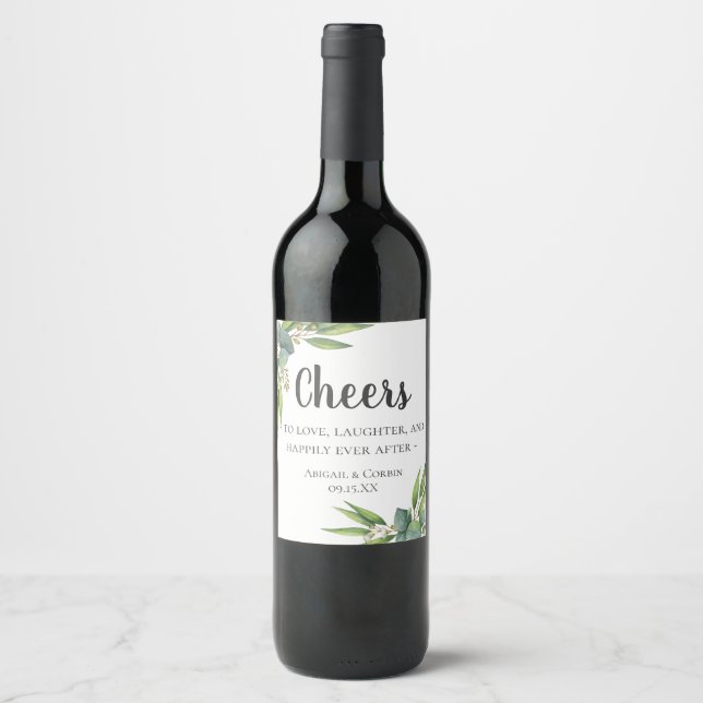 Eucalyptus Foliage Personalized Wine Label (Front)