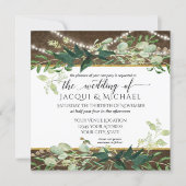 Eucalyptus Foliage Rustic Lights Winery Wedding Invitation (Front)