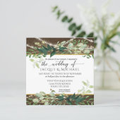 Eucalyptus Foliage Rustic Lights Winery Wedding Invitation (Standing Front)